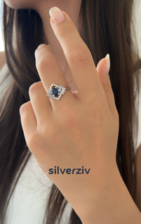 انگشتر نقره جواهری زنانه یاقوت| silverziv