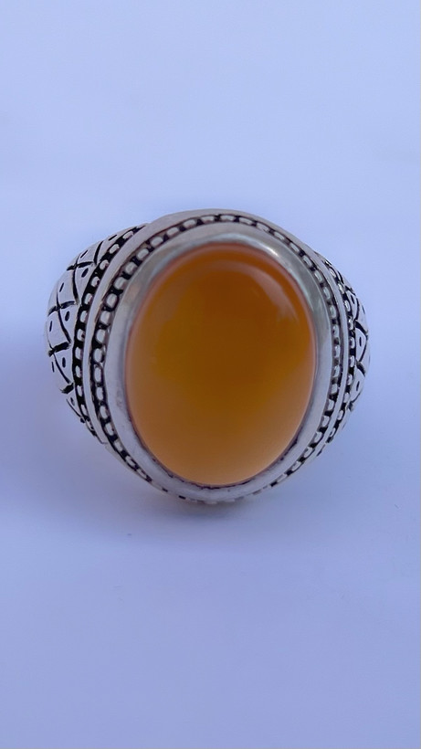 خرید انگشتر عقیق یمنی پرتقالی خاص و کلکسیونی/silverziv