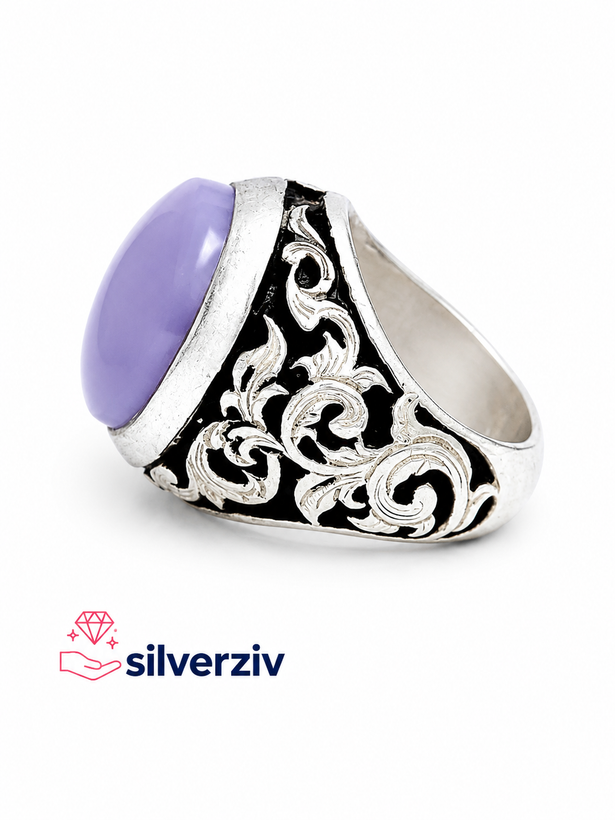 انگشتر عقیق سوسنی (کبود)| silverziv