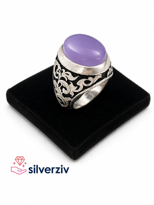 انگشتر عقیق سوسنی (کبود)| silverziv