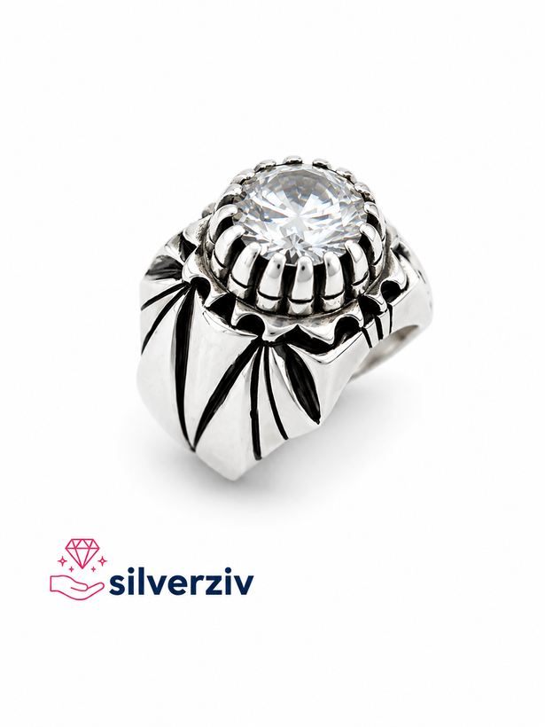 انگشتر موزانایت یخی| silverziv