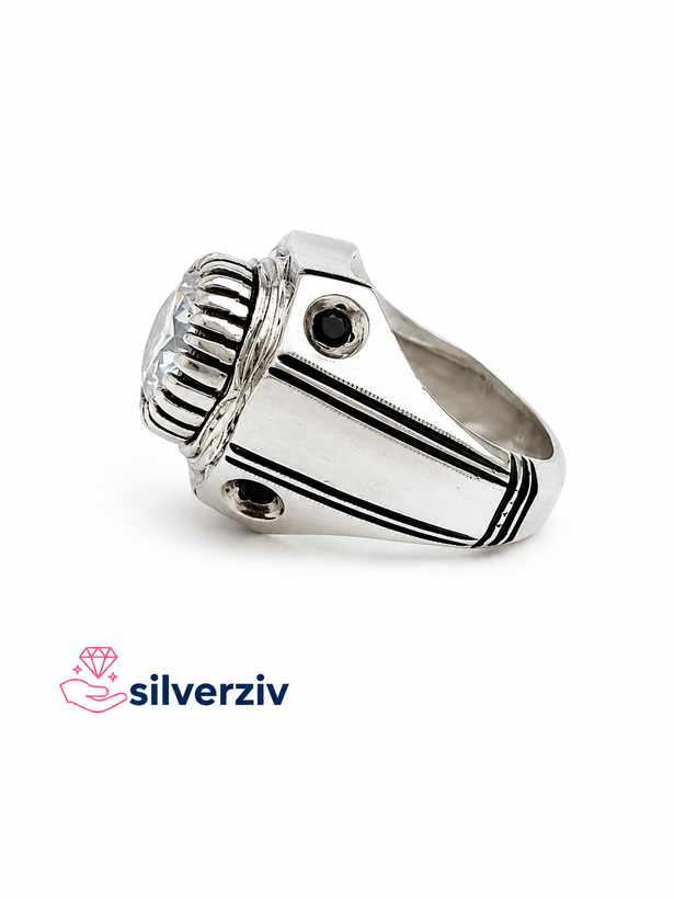 انگشتر موزنایت یخی| silverziv
