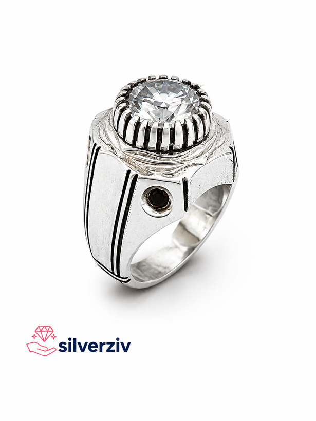 انگشتر موزنایت یخی| silverziv