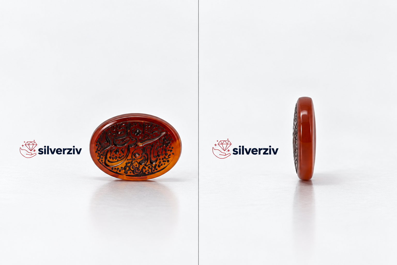 سنگ عقیق سرخ حکاکی شده(یا حسین)  |Silverziv