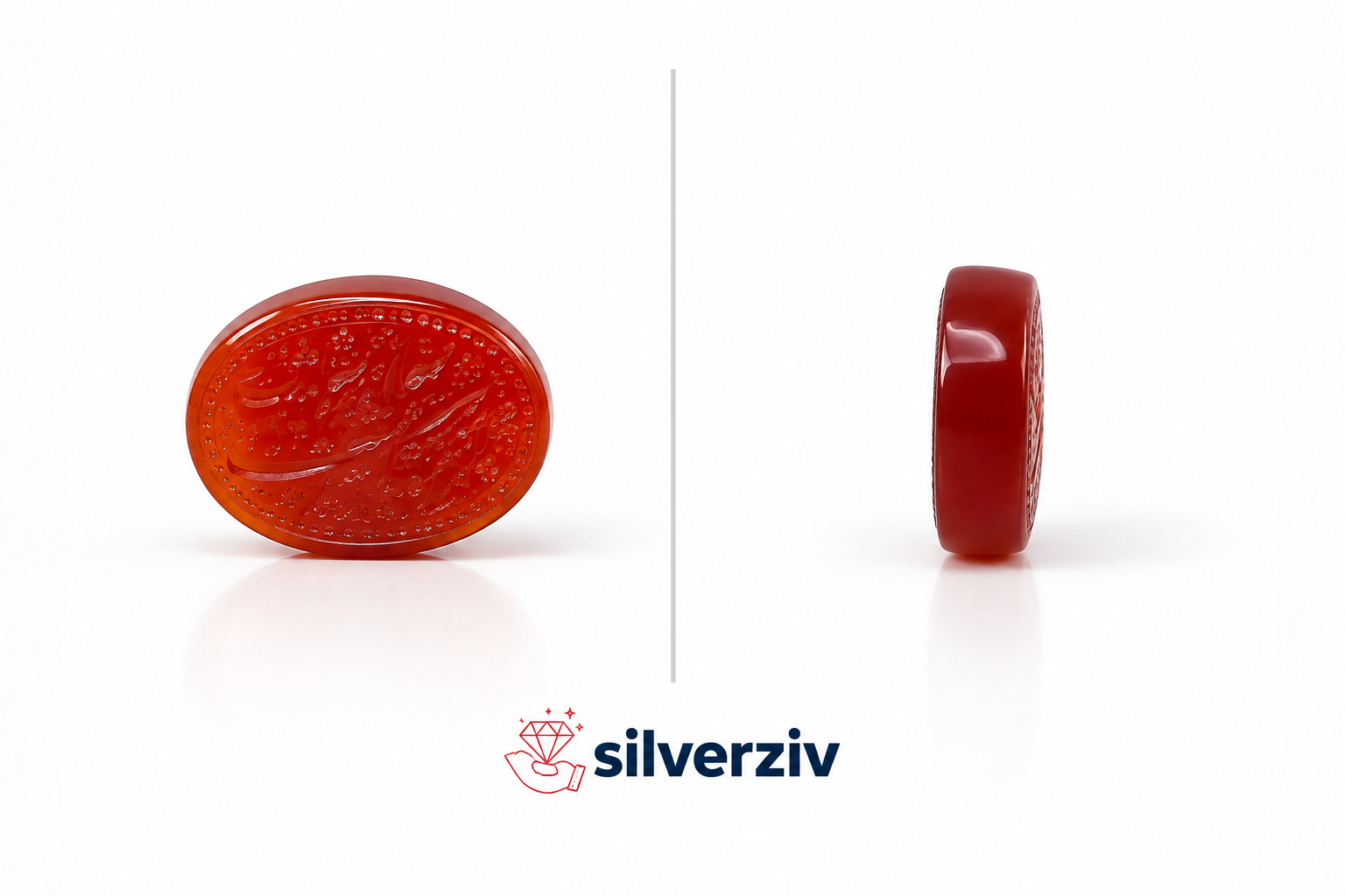 سنگ عقیق سرخ حکاکی شده| Silverziv