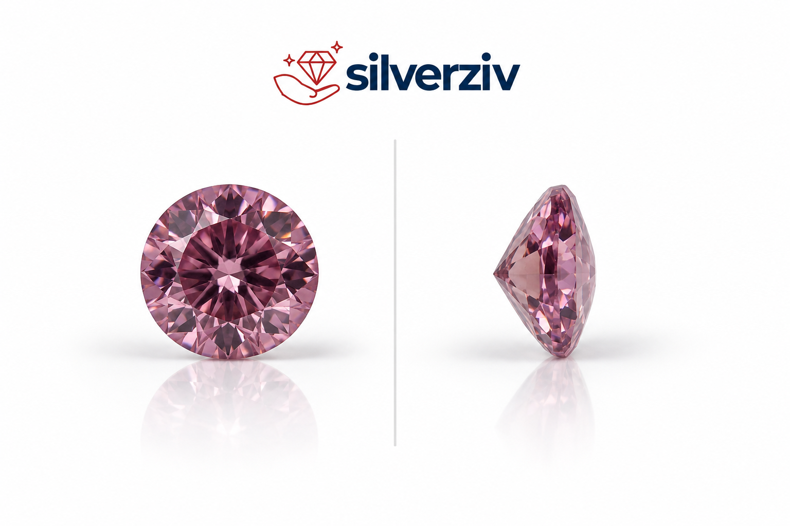 نگین موزانایت صورتی| Silverziv