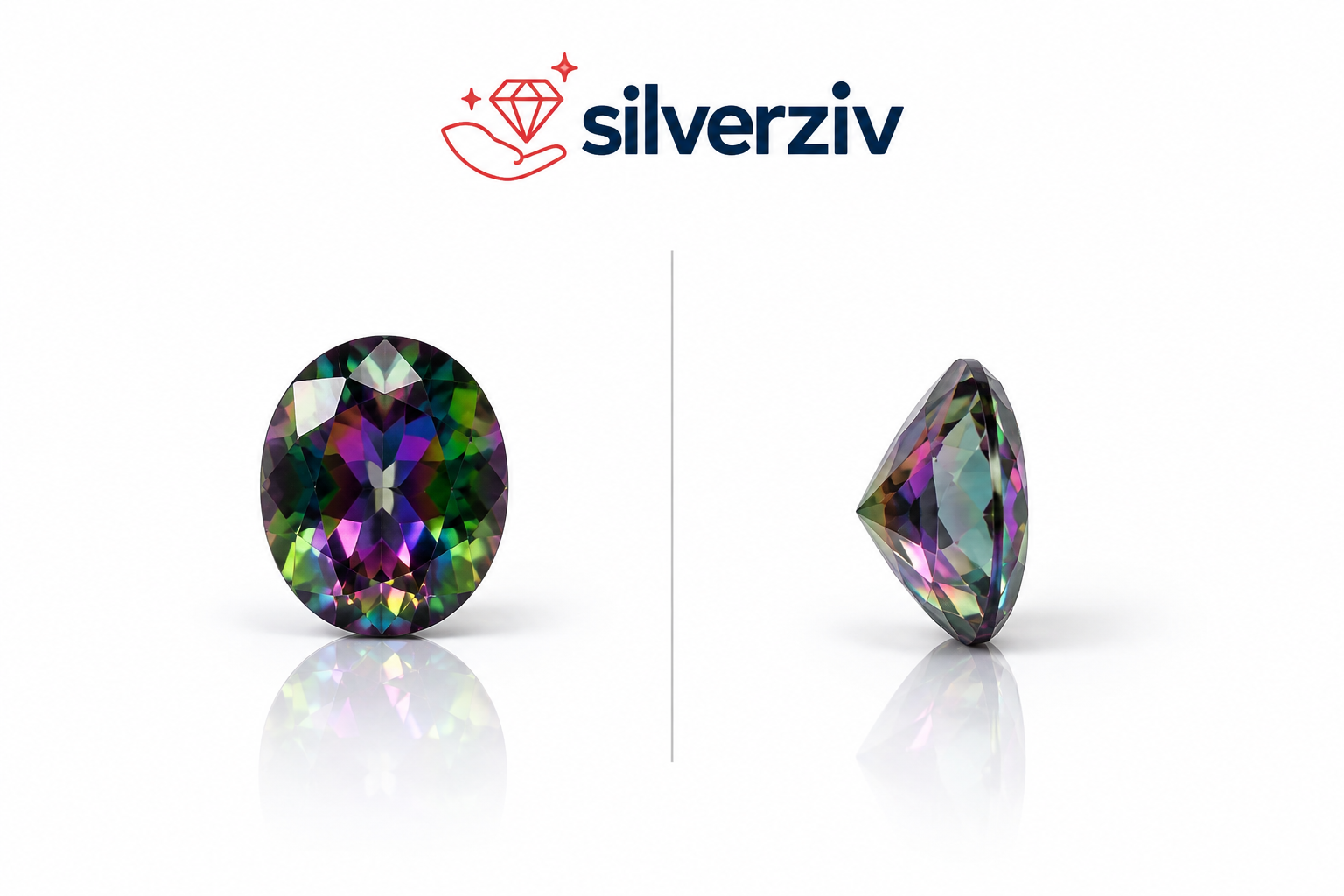 نگین توپاز هفت رنگ |Silverziv