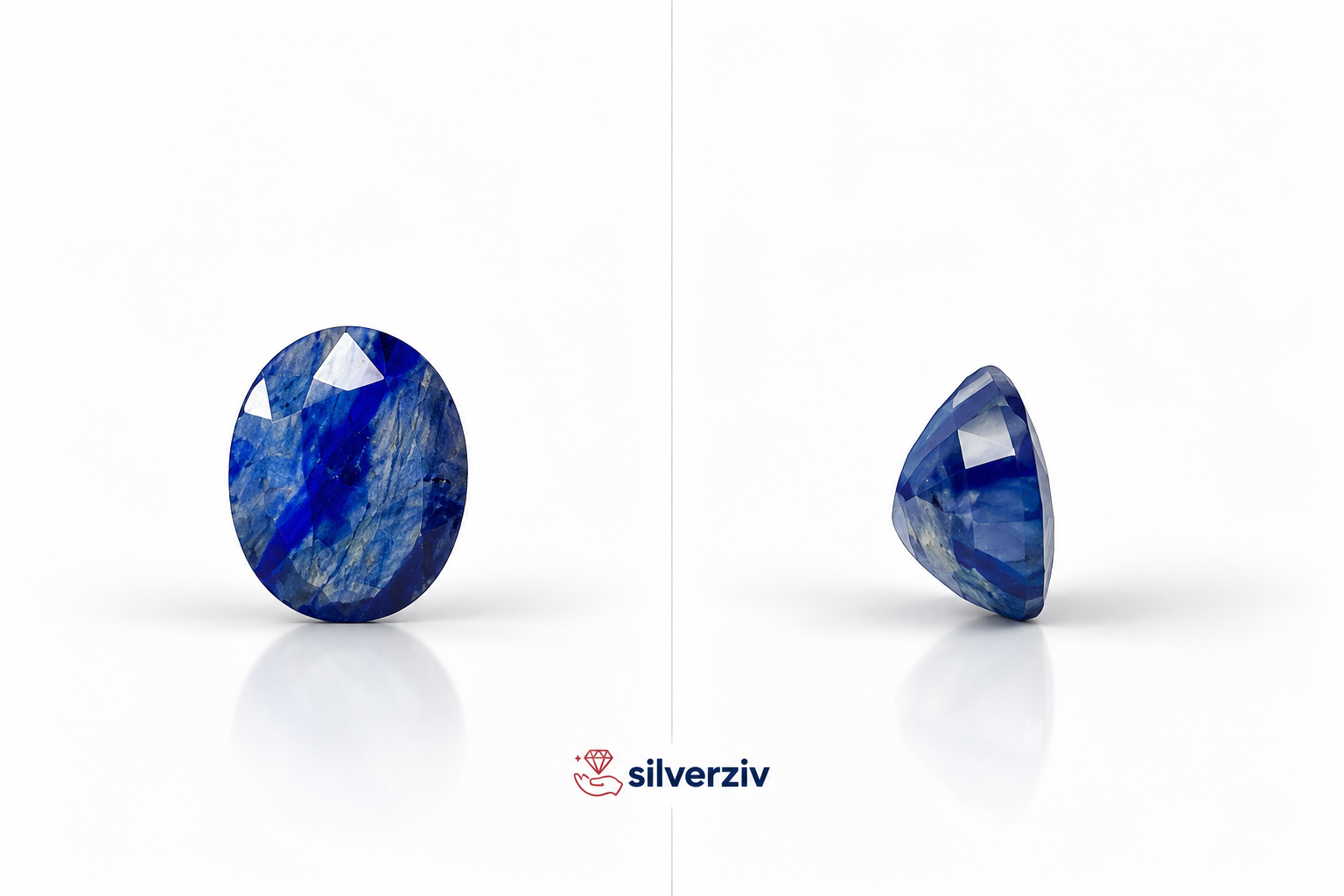 نگین یاقوت کبود رگه دار | Silverziv